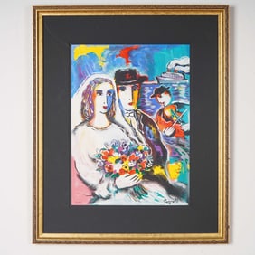 Zamy Steynovitz, Embellished Serigraph, Wedding Celebration At Sea, Signed