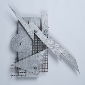 Curtis Jere Style Brutalist Art Steel Wall Sculpture by Mitchell