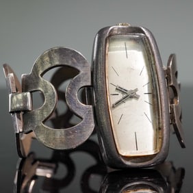 Modernist Nivada Swiss Wristwatch in Kollmar & Jourdan Sterling Silver