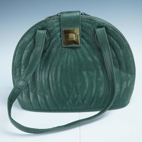 Jean Michel Nouveau Green Quilt Handbag