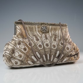 French Beaded Rhinestone Evening Clutch