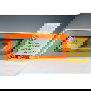 Lionel Boxcar, I Love Vermont Ethan Allen Mountain Boys 19969: Lionel O-Gauge boxcar commemorating Vermont's heritage, painted in light green with forest green roof and sliding doors, and featuring I Love Vermont alongside an illustration of Ethan Allen and the M