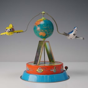 Vintage Tin Wind-Up Toy, Universal Plane with Original Box