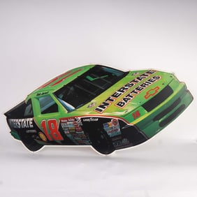 Interstate Batteries No. 18 Dale Jarrett Stock Car Metal Advertising Sign
