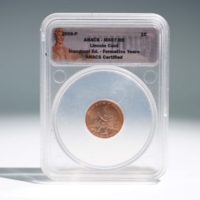 2009 P Lincoln Cent, Formative Years Reverse, ANACS MS67 Red Certified