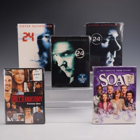 5pc Full Season TV Series DVD Set, Including 24 & Grey's Anatomy