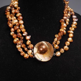 Austrian Iridescent Faux Pearl Necklace