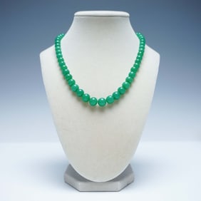 Green Chalcedony Beaded Necklace