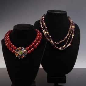 2pc Beaded Multistrand Necklaces