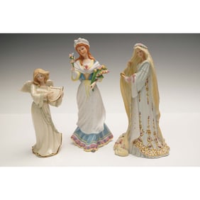 3pc Lenox Porcelain Figurines -French Flower Maiden, Rapunzel & Angel