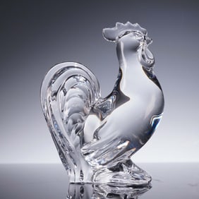 Baccarat Crystal Figurine, Rooster, with Box