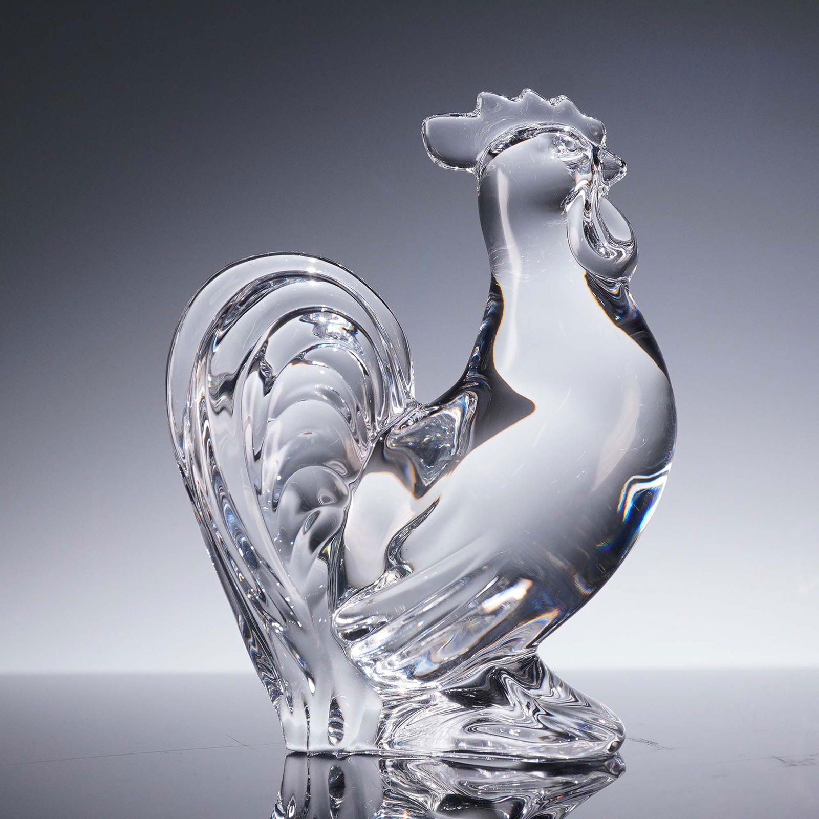 Baccarat Crystal Cobalt Blue or Honey Amber Glass Parrot