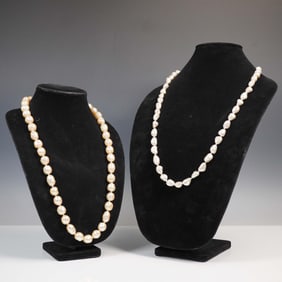 2pc Baroque and Freshwater Pearl Necklaces