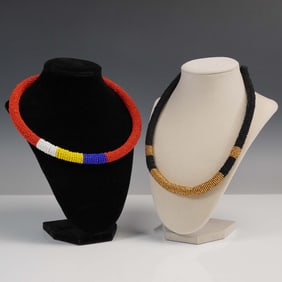 2pc Hand Beaded Rope Necklace Set