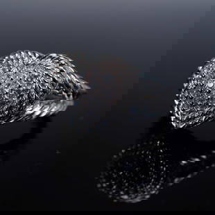 Judith Ripka Sterling Silver Heart Ring with Pave Crystals: Sterling silver ring by Judith Ripka featuring a bold heart-shaped design with twisted rope detailing along the border and band. The heart centerpiece is set with a sparkling array of pave-set clear c