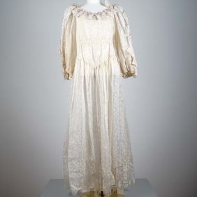 Zandra Rhodes Silk Embroidered Gown with Iridescent Collar, Size 10