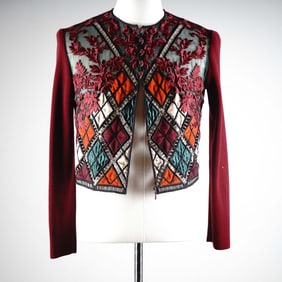 Valentino Boutique Women's Embroidered Wool Sweater, Size L