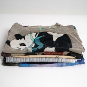 5pc Designer Silk and Patterned Scarves, Includes Worth NY & Ralph Lauren