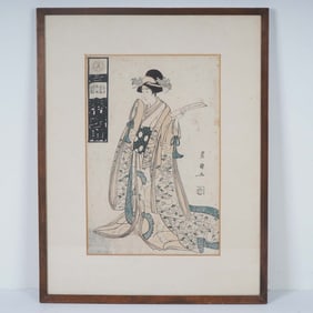 Utagawa Kunisada (Attr.) Woodblock Print, Edo Period Bijin-ga