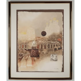 Mikulas Kravjansky, Mixed Media Print, Jerusalem City of Gold II - Signed