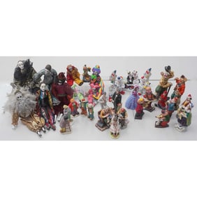 36pc Assorted Clown and Character Figurine Collection