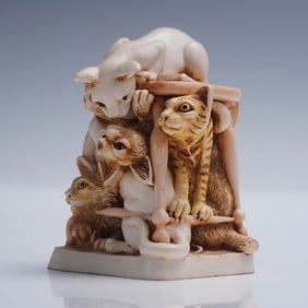 Harmony Kingdom Handmade Tony's Tabbies Box by Peter Calvesbert