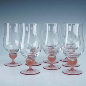 8pc Mikasa Crystal Sea Mist Iced Tea Glasses