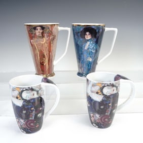 Gustav Klimt Goebel Artis Orbis and Konitz Porcelain Mugs