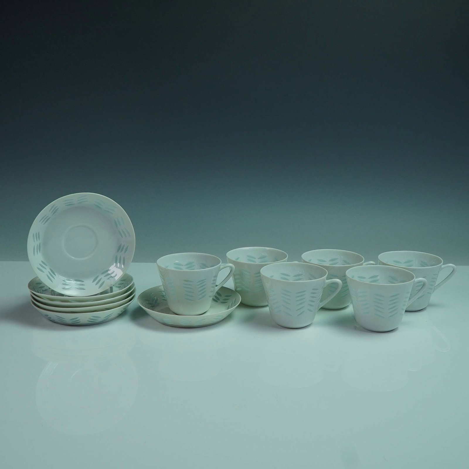 12pc Arabia Oksa Rice Grain Porcelain Cups and Saucers (1 of 8)