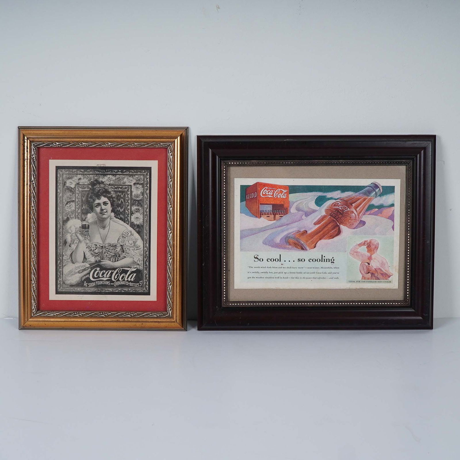 2pc Pair of Framed Vintage Coca-Cola Print Advertisements (1 of 7)