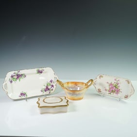 4pc Fine Bone China Grouping, H&M, Rochelle, and Crown Devon