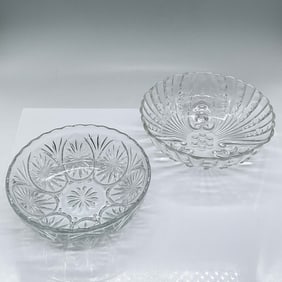 2pc Vintage Glass Serving Bowls
