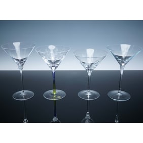 4pc Martini Glasses Set including Moser and Neiman Marcus