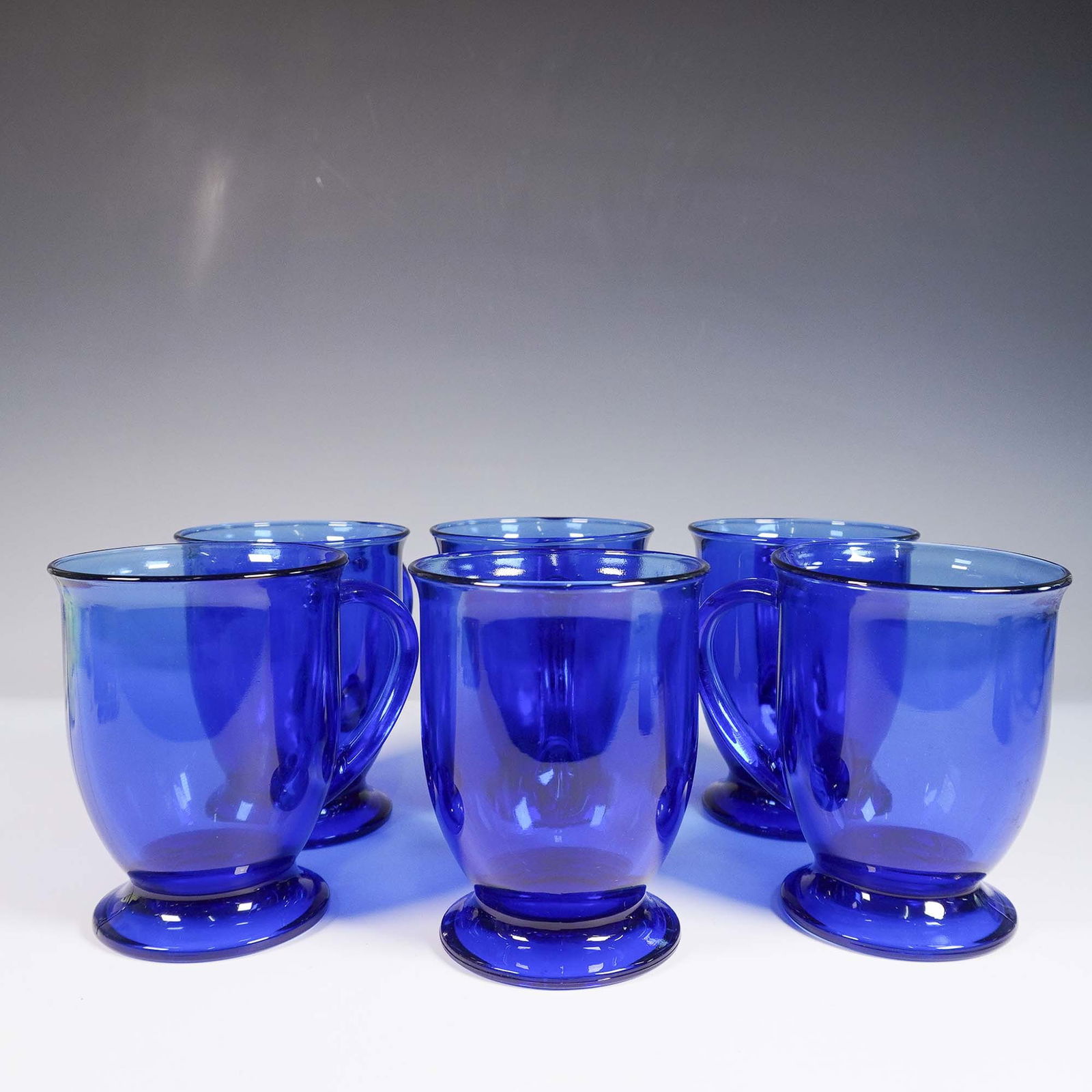 6pc Anchor Hocking Cobalt Blue Glass Coffee Mugs (1 of 3)