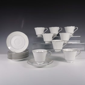 16pc Crown Empire Fine China Cups and Saucers, Princess