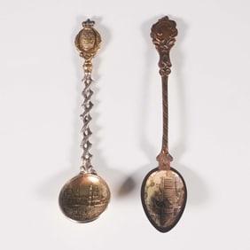 2pc Dresden Souvenir Collector Spoons