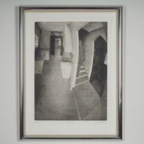 Merle Perlmutter, Original Etching on Paper, Descending - Signed