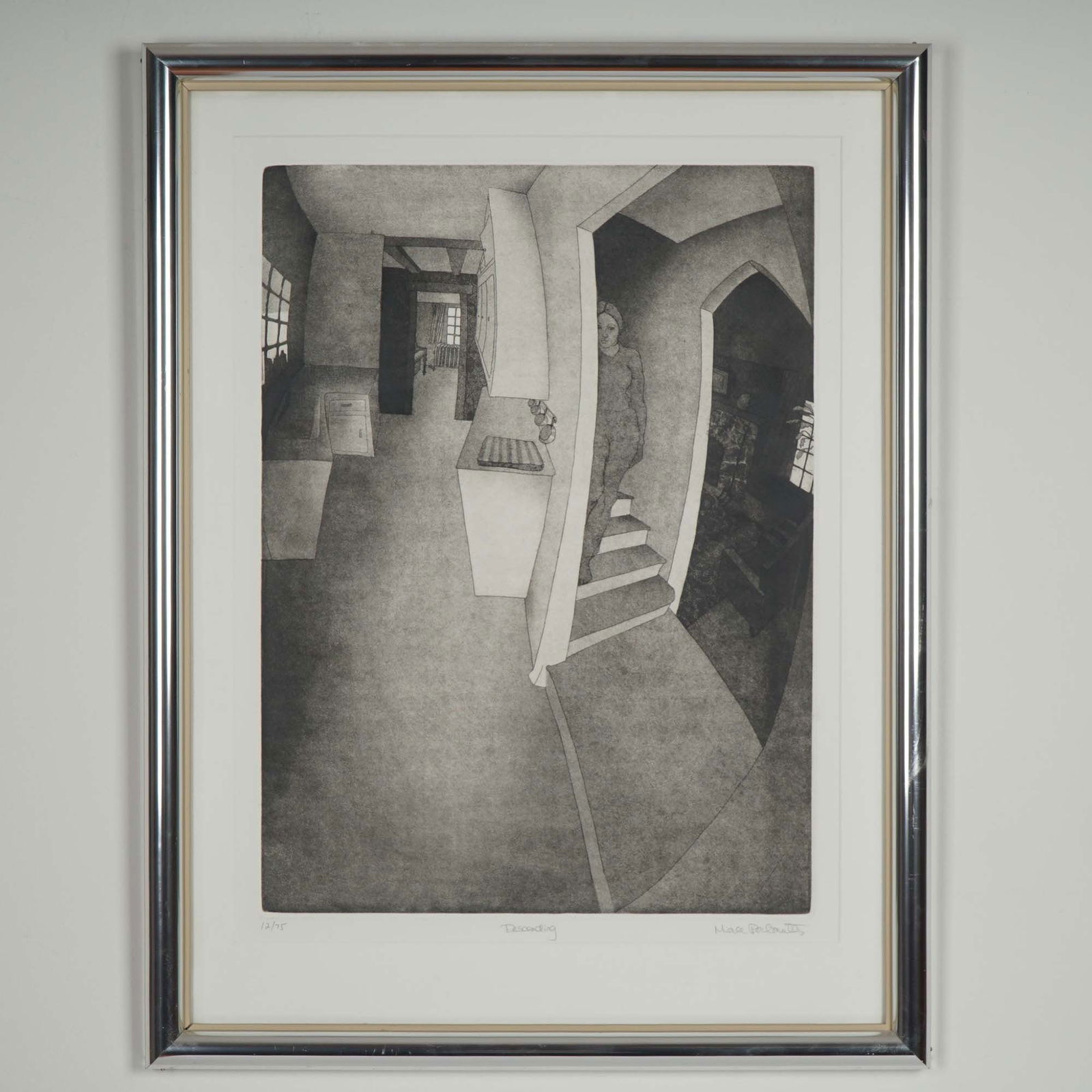 Merle Perlmutter, Original Etching on Paper, Descending - Signed (1 of 5)