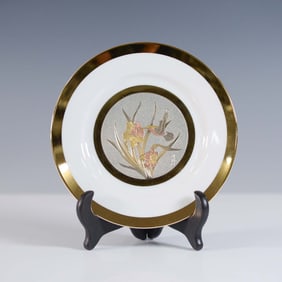 Toyo Chokin Plate with 24K Gold Trim and Box