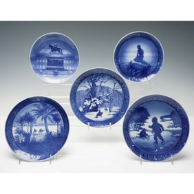 5pc Bing & Grondahl and Royal Copenhagen Christmas Plates