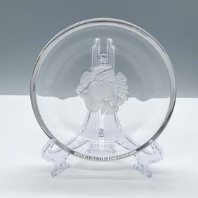 Val St Lambert Crystal Dessert Plate, Brussels