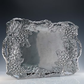 Arthur Court Grape Motif Handled Serving Tray