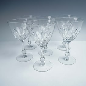 6pc Tiffin Franciscan Lisette Crystal Water Goblets
