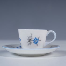 2pc Shelley Fine Bone China Miniature Cup and Saucer