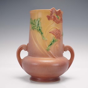 Roseville Pottery Poppy Double-Handled Vase 873-9