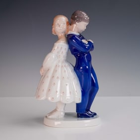 Bing & Grondahl Porcelain Figurine, Boy and Girl Back-to-Back