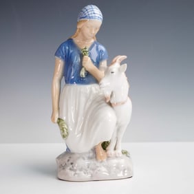 Bing and Grondahl Porcelain Figurine, Girl with Goat
