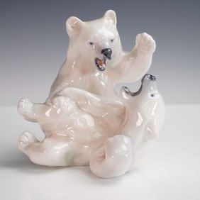 Royal Copenhagen Porcelain Figurine, Playing Polar Bears