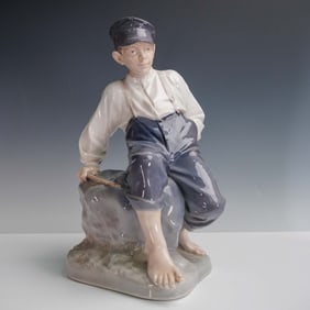 Royal Copenhagen Porcelain Figurine, Shepherd Boy on Rock