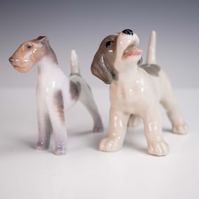 2pc Porcelain Dog Figurines, Including Royal Copenhagen Terrier